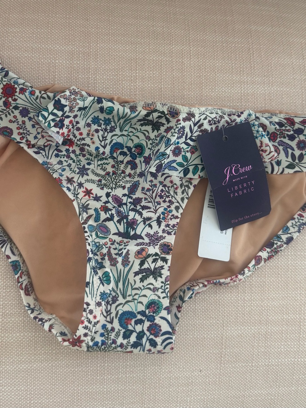 J. Crew Floral Liberty Print Bikini Bottoms XS NWT